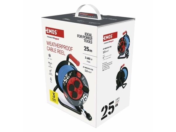 Emos P08525W, 4 AC-utganger, Type C, 230 V, 3680 W, 16 A, 1,5 mm²