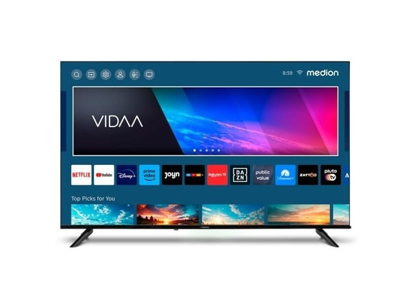 MEDION LIFE X15517 (MD 31642), 139,7 cm (55"), 3840 x 2160 pikseliä, LCD, Älytelevisio, Wi-Fi, musta