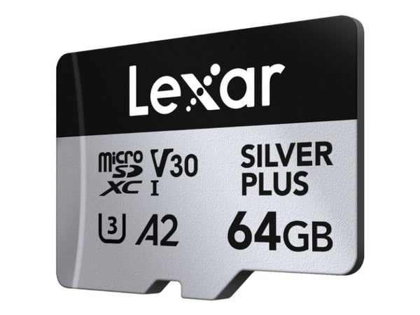 Lexar Professional SILVER PLUS, 64 GB, MicroSDXC, Klasse 3, UHS-I, 205 MB/s, 100 MB/s