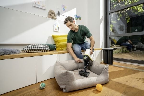 Kärcher VC 6 Cordless Premium OurFamily Pet, 2-i-1 stavstøvsuger, Uten pose, Svart, Gult, Rektangulær, Tørr, HEPA