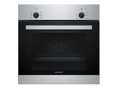 Siemens iQ100 HB010FBR1S - Ovn - innebygd - fordypning - bredde: 56 cm - dybde: 55 cm - høyde: 57.5 cm - Klasse A - rustfritt stål