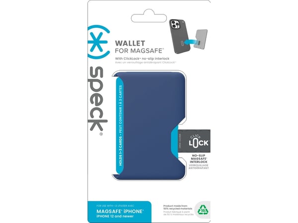 Speck ClickLock Wallet, Lommebok, Blå, Polykarbonat (PC), Apple, 1 stykker