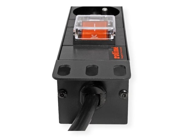 ROLINE 19.07.1618, Aluminium, Sort, 8 AC-utganger, 250 V, 496 mm, 44,4 mm
