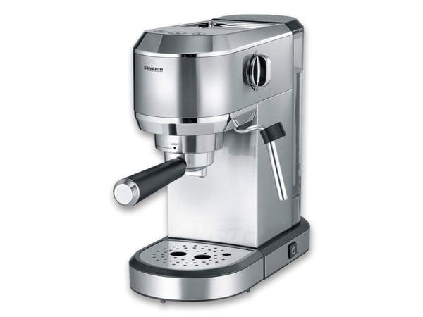 Severin Newspresa KA 5997, Espressomaskin, 1 l, Malt kaffe, 1350 W, Svart, Børstet stål, Kromfarget