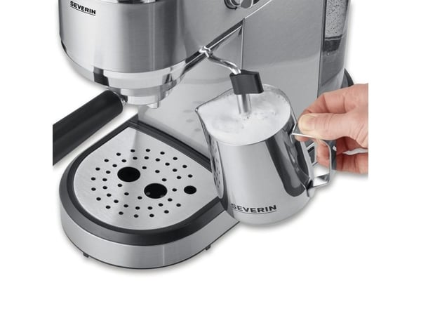 Severin Newspresa KA 5997, Espressomaskin, 1 l, Malt kaffe, 1350 W, Svart, Børstet stål, Kromfarget