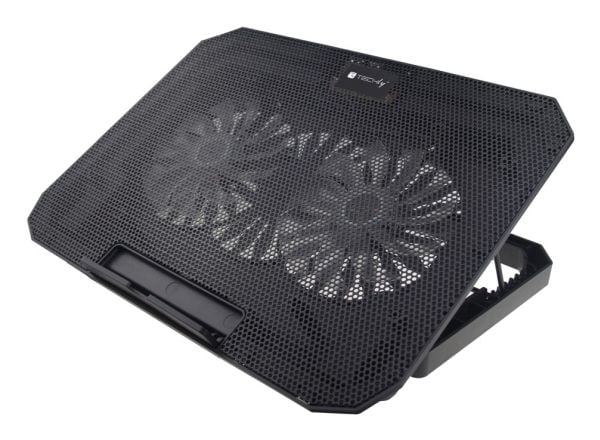 Techly ICOOL-CP11TY, Kannettavan tietokoneen teline, Musta, 43,2 cm (17"), 2 kpl, 14 cm, USB 2.0