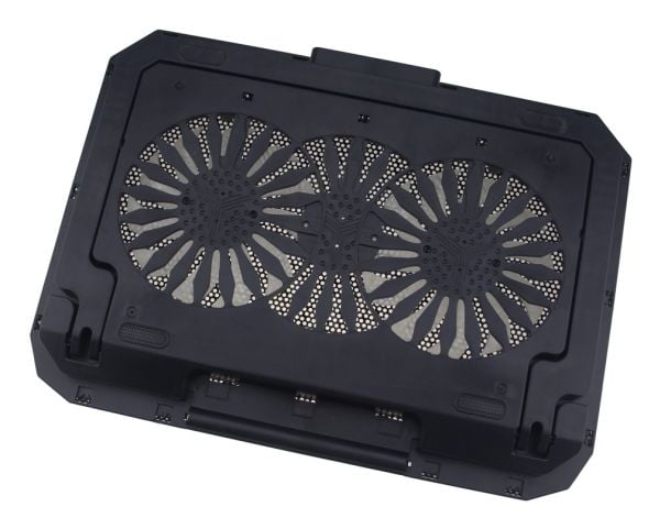 Techly ICOOL-CP11TY, Kannettavan tietokoneen teline, Musta, 43,2 cm (17"), 2 kpl, 14 cm, USB 2.0