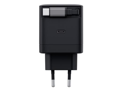Trust Maxo - Strømadapter - with retractable cable - 65 watt - 3 A - PD (24 pin USB-C) - svart