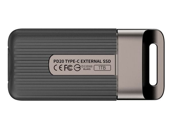 Team Group PD20 Mini, 1 TB, USB Type-C, USB 3.2 Gen 2x2, 2000 MB/s, antrasiitti, harmaa, harmaa
