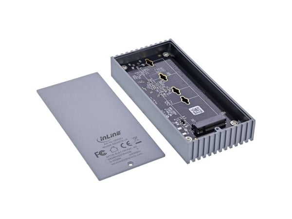 InLine 00031J, SSD-kabinett, M.2, M.2, SATA, 40 Gbit/s, USB-tilkobling, Grå
