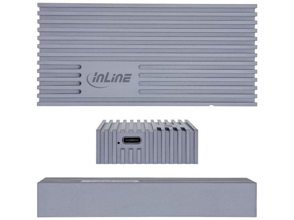 InLine 00031J, SSD-kabinett, M.2, M.2, SATA, 40 Gbit/s, USB-tilkobling, Grå