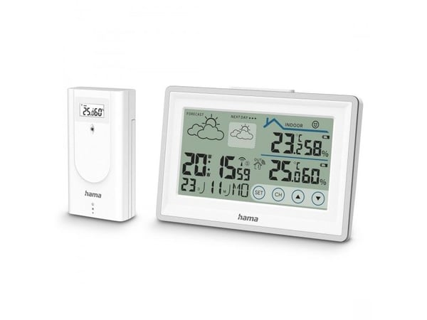 Hama 00222228, Hvit, Inne hygrometer, Inne Termometer, Utendørs Fuktighetsmåler, Utendørs Barometer, Hygrometer, Termometer, Hygrometer, Termometer...