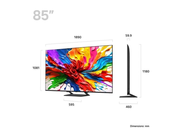 LG 85QNED93A6A - 85" Diagonalklasse QNED93 Series LED-bakgrunnsbelyst LCD TV - QNED evo AI - Smart TV - webOS - 4K UHD (2160p) 3840 x 2160 - HDR - ...