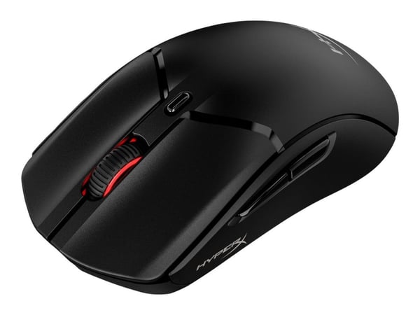 HyperX Pulsefire Haste 2 - Mus - optisk - 6 knapper - trådløs, kablet - 2.4 GHz, Bluetooth 5.0 - USB trådløs mottaker - svart