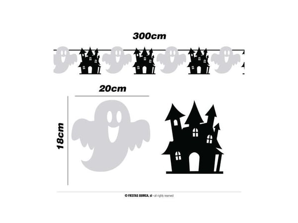 Spöke- och slottgirlang, 300 cm