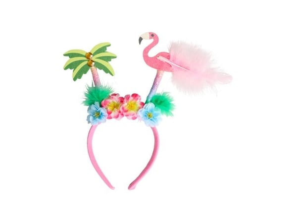 Hawaii hårbøjle, palme og flamingo