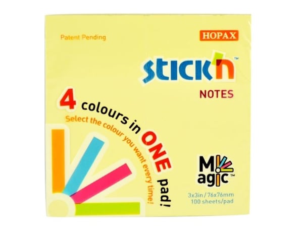 Magic Notesblok 76x76 100 Blad Assorterat Pastel - (12 stk.)