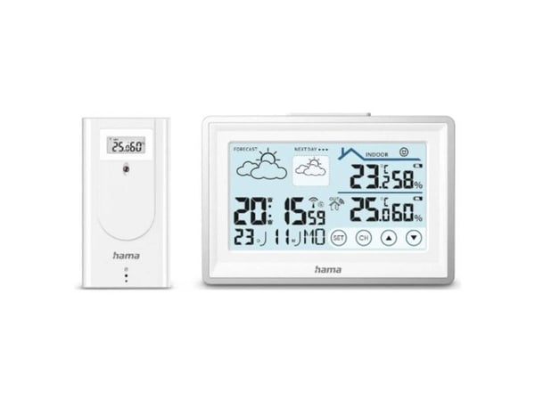 Hama 00222228, Hvit, Inne hygrometer, Inne Termometer, Utendørs Fuktighetsmåler, Utendørs Barometer, Hygrometer, Termometer, Hygrometer, Termometer...