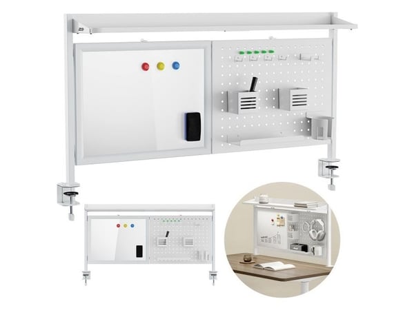 Ergo Office desk divider / organizer ER-301 W, max load 10kg, white board, width 1116mm, white