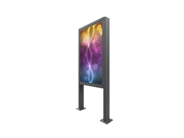 EDBAK POK101 - Innhegning - kioskstil - for digital skilt display - stål, metall - svart - skjermstørrelse: 55" - gulvmonterbar
