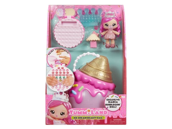 MGA Entertainment Yummiland Beauty Bag Playset + Lip Gloss Doll - Ice Cream Beauty Bag, Minidukke, Jente, 4 år, Gutt/Jente, Flerfarget