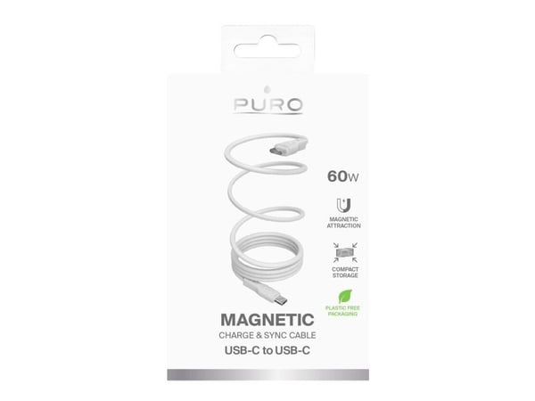 USB-kabel Puro USB-C til USB-C 1 m hvit (8018417469923)