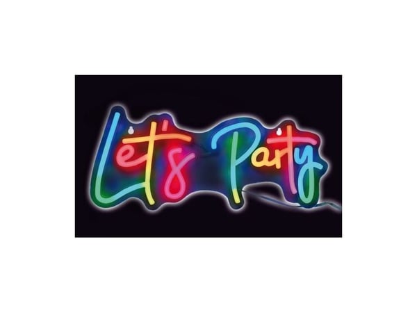 LED Lets Party skilt