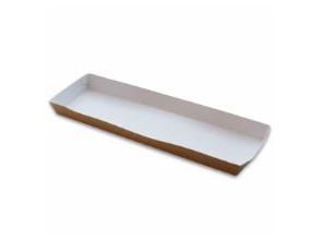 Pølsebakke XXL L332 x B90 x H20 mm med Kant Brun/Hvid,2 ps x 120 stk/krt