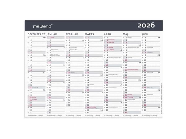 Kontor-bordkalender Moderne A5 2026