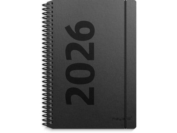 A6 ugekalender højformat matsort genbrugskarton 2026
