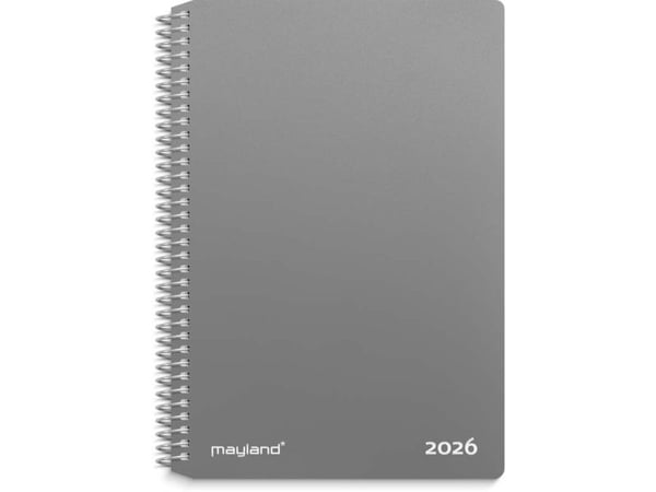 Ugekalender tværformat grå PP-plast 2026