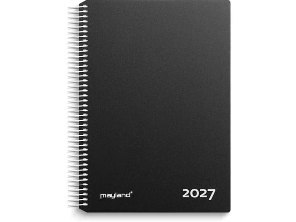 Tuntikalenteri musta PP-muovia 2027
