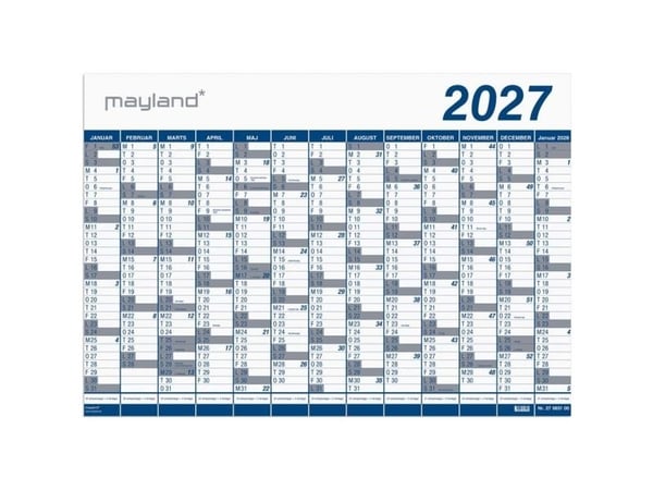 Mayland 17065000, Seinä, 2 sivua, Monivärinen, Vuosi, 13 kuukautta, 72 mm