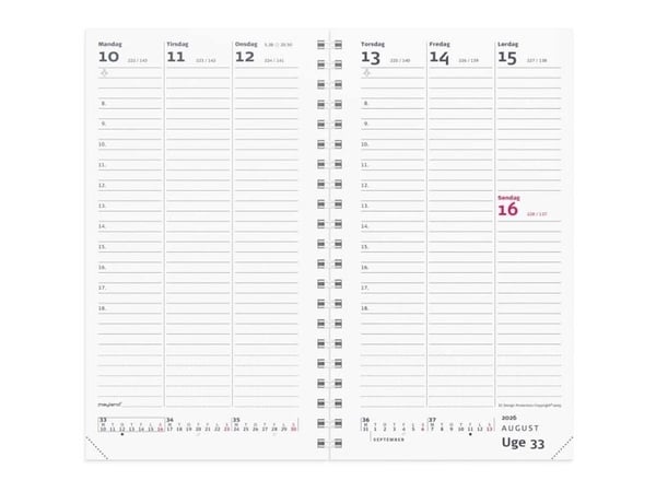 Veckoplanerare stående format REFILL 2026