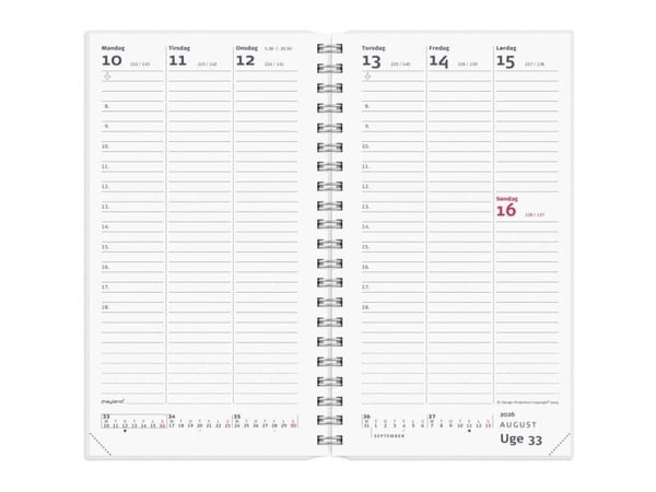 Week Planner højformat med 4 udskiftelige forside illustrationer 2026