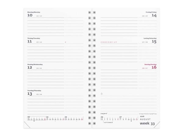 Week Planner International tværformat REFILL 2026