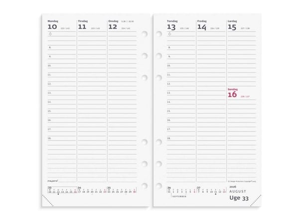 Mayland 16271100, 142 ark, Mykt omslag, 1 uke på 2 sider, Linjerte ark, 146 mm, 40 mm