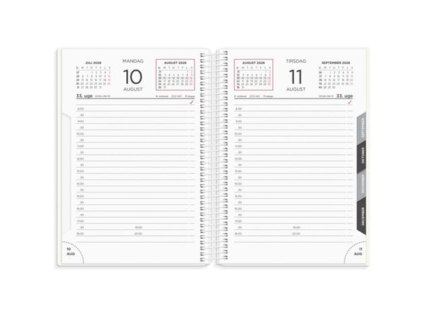 Dagkalender hvid PP-plast 2026