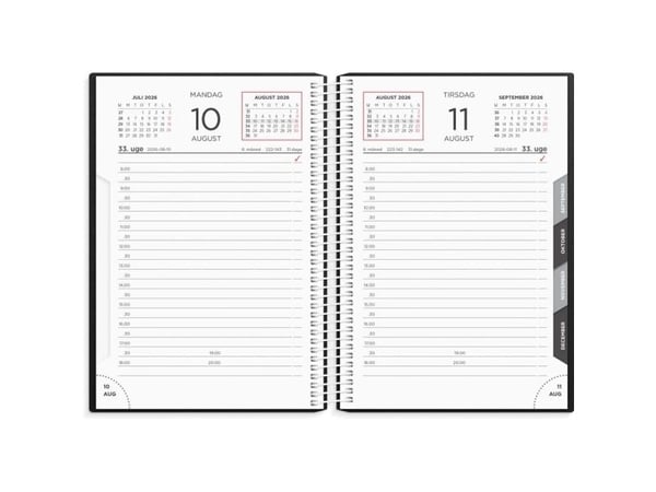 Dagkalender sort PP-plast 2026