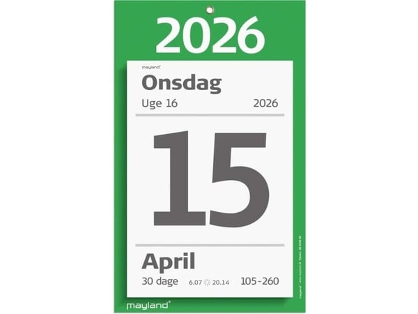 Mayland 26254000, Vegg, 734 sider, Riv-av, Flerfarget, Dag, 12 måned(er)