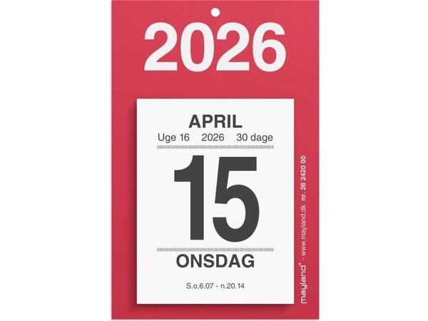 Lille afrivningskalender m/bagsidetekst 2026
