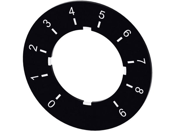 Siemens Indus.Sector Merkintätarra potentiometrille 3SU1900-0BG16-0RT0 Jälki muu, Jälki ISO-symbolit muu, Väri musta, Muoto pyöreä, Ulkohalkaisija ...