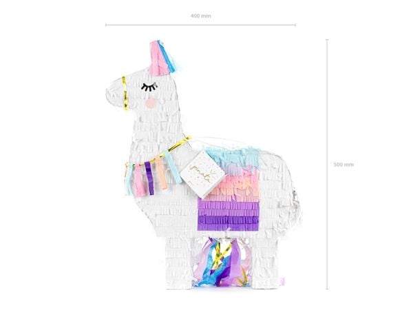 PartyDeco PIN18, Standard pinata, Hunkjønn, Blå, Lilac, Rosa, Fiolett, Hvit, Lama, 410 mm, 100 mm
