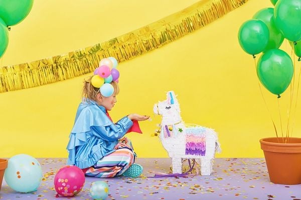 PartyDeco PIN18, Standard pinata, Hunkjønn, Blå, Lilac, Rosa, Fiolett, Hvit, Lama, 410 mm, 100 mm