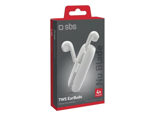 SBS TEEARTWSBLADEBTW, True Wireless Stereo (TWS), Samtaler/musikk, 20 - 20000 Hz, 50 g, Hodesett, Hvit