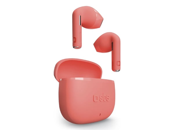 SBS Go Pods, True Wireless Stereo (TWS), 20 - 20000 Hz, Samtaler/musikk, 50 g, Hodesett, Rød