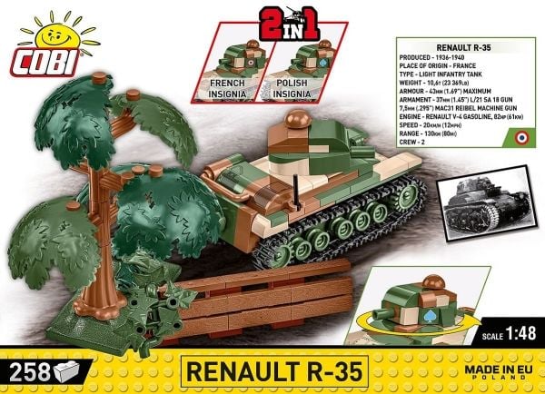 COBI Renault R-35, Byggesett, 6 år, 258 stykker