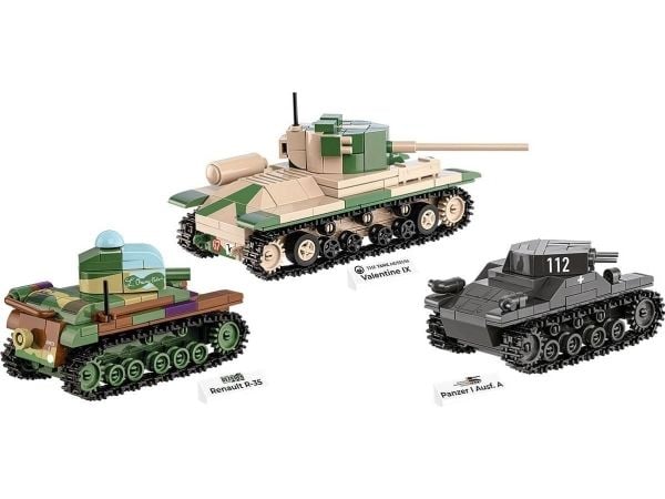Cobi Bricks Renault R35 - Valentine IX - Panzer I - Panssari I