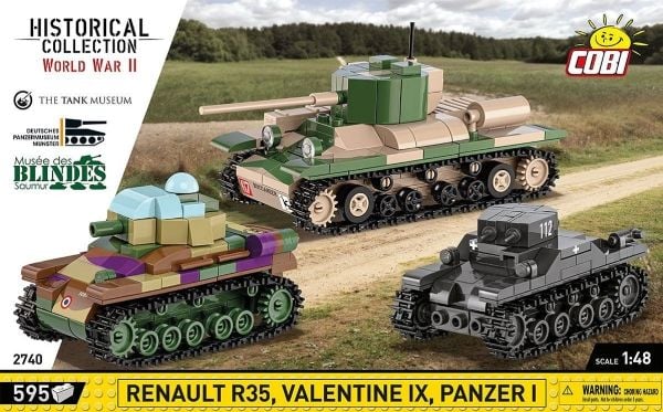 Cobi Bricks Renault R35 - Valentine IX - Panzer I - Panssari I