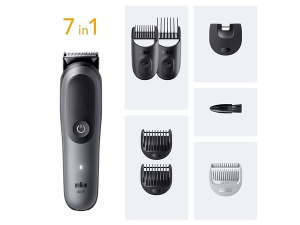 Braun AIO5520, Svart, Grå, 0,5 mm, 2,1 cm, Batteri, 120 min, Innebygd batteri